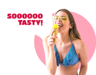 womam with icecream